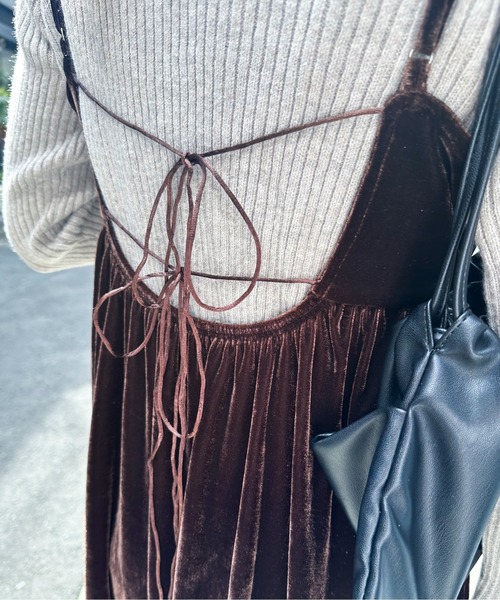 「feepur」 キャミソールワンピース MEDIUM グレー レディース_画像9