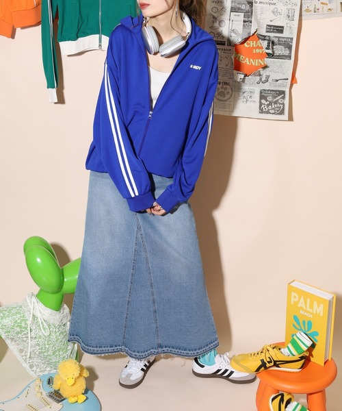 「NERDY」 ジャージブルゾン L ホワイト レディース_画像8