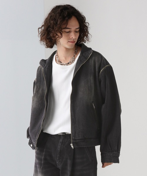 「HARE」 デニムジャケット SMALL グレー メンズ
