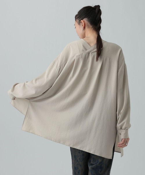 LEPSIM（レプシィム） ブラウス シャツ Vネックオーバーシャツ長袖