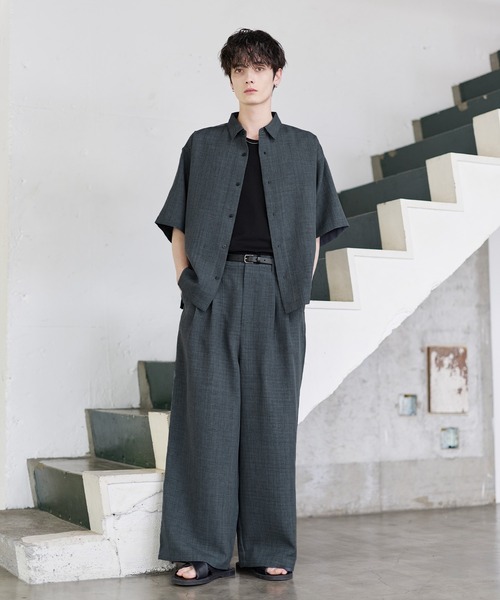 【雰囲気抜群】1940s～ wool ベスト＆スラックス（セットアップ） ASTRONOMY ワイドパンツ スラックス 綿麻タッチ2タックワイド