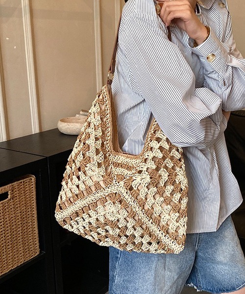 WESTSEA（ウエストシー） トートバッグ 天然草木 麦わら かごバッグ