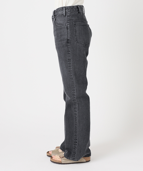 ジーンズ デニム デニムパンツ ルーズフレアデニムパンツ レディースの画像