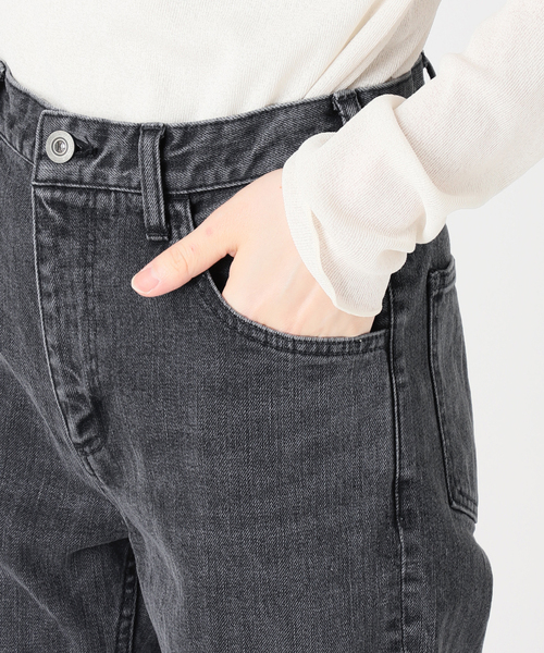 ジーンズ デニム デニムパンツ ルーズフレアデニムパンツ レディースの画像