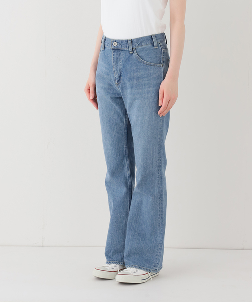 ジーンズ デニム デニムパンツ ルーズフレアデニムパンツ レディースの画像