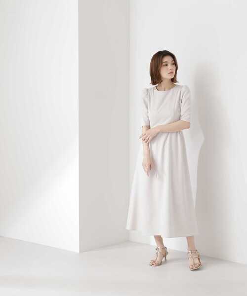 「NATURAL BEAUTY BASIC」 半袖ワンピース SMALL ネイビー レディース_画像7