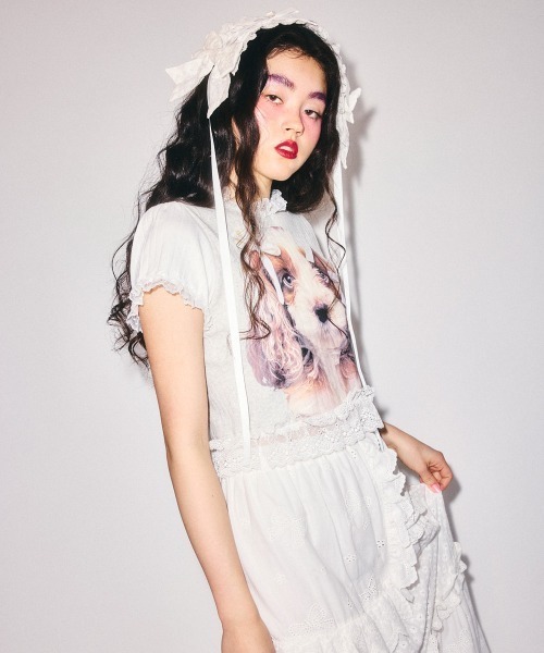 Candy Stripper（キャンディーストリッパー） tシャツ 半袖 DOG PRINT 