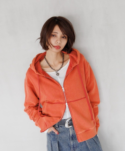 「PAGEBOY」 ジップアップパーカー LARGE 杢グレー レディース_画像5