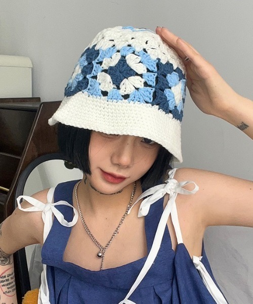 帽子 ハット レディース 花柄クロシェ編みバケットハット : ZOZOTOWN