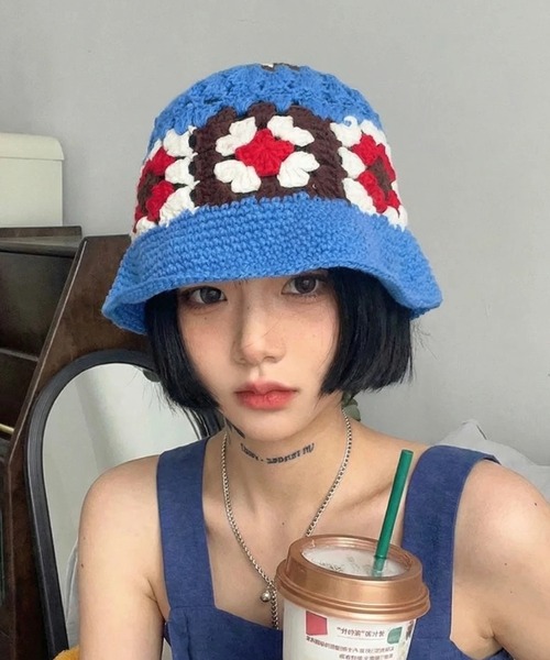 帽子 ハット レディース 花柄クロシェ編みバケットハット : ZOZOTOWN