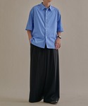 シャツ 半袖 ベーシックルーズストライプ半袖シ...の詳細画像4