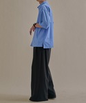 シャツ 半袖 ベーシックルーズストライプ半袖シ...の詳細画像5