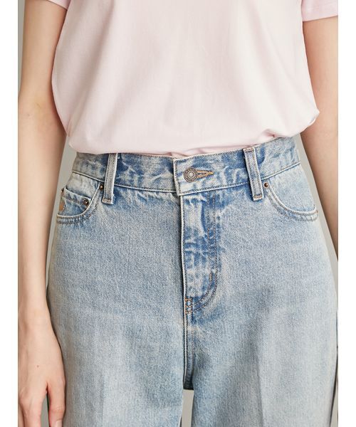 ワイドパンツ ジーンズ デニム デニムパンツ 「MILA PANTS」フレアデニムパンツ レディースの画像
