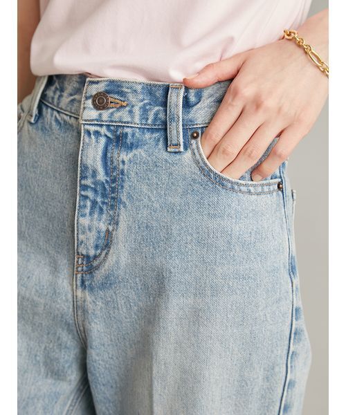 ワイドパンツ ジーンズ デニム デニムパンツ 「MILA PANTS」フレアデニムパンツ レディースの画像