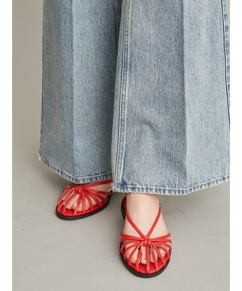 ワイドパンツ ジーンズ デニム デニムパンツ 「MILA PANTS」フレアデニムパンツ レディースの画像