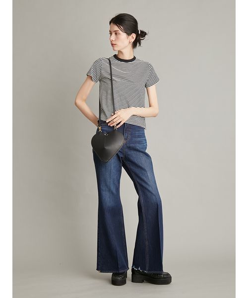 ワイドパンツ ジーンズ デニム デニムパンツ 「MILA PANTS」フレアデニムパンツ レディースの画像