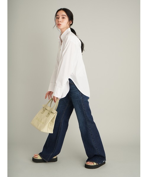 ワイドパンツ ジーンズ デニム デニムパンツ 「MILA PANTS」フレアデニムパンツ レディースの画像