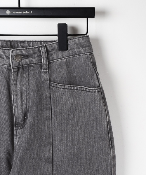 「me+em select」 デニムパンツ LARGE ブラック レディース_画像7