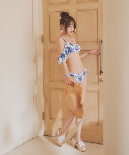 sugar nine 水着 オフショル花柄リゾートビキニ 2点セット「ビキニ