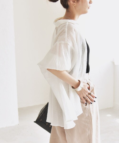 「quaranciel」 長袖シャツ ONE SIZE ホワイト レディース_画像9