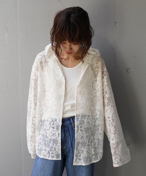 トップス YENN PORTABLE LACE HOODIE YENN ブラウス シャツ YENN（イエン）PORTABLE LACE HOODIE レディース