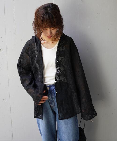 YENN ブラウス シャツ YENN（イエン）PORTABLE LACE HOODIE レディース