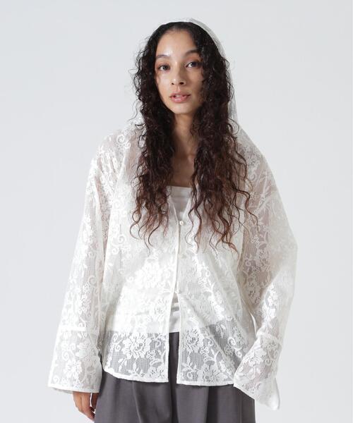 YENN ブラウス シャツ YENN（イエン）PORTABLE LACE HOODIE レディース
