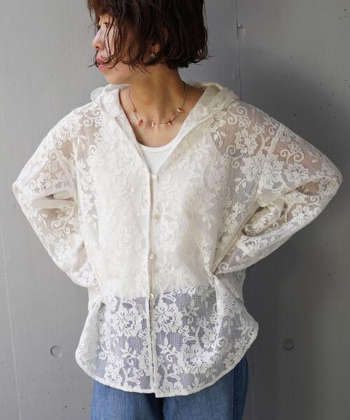 YENN ブラウス シャツ YENN（イエン）PORTABLE LACE HOODIE レディース 