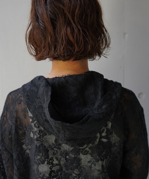 YENN ブラウス シャツ YENN（イエン）PORTABLE LACE HOODIE レディース