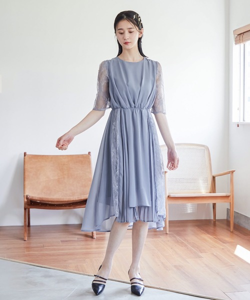 niana グレイッシュベージュ パーティードレス Lサイズ ニアナ niana ボリュームソフトチュールドレス 結婚式