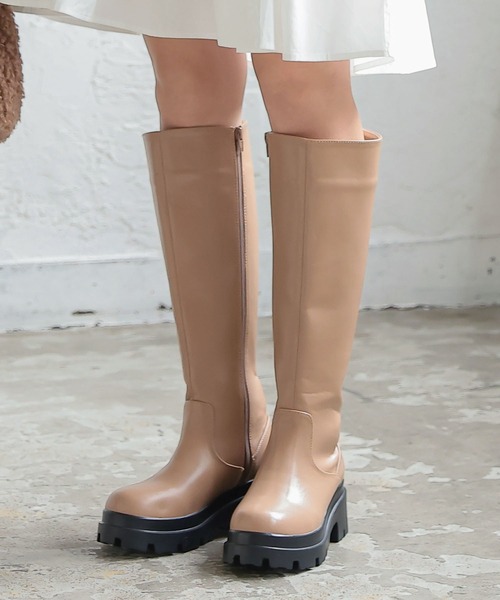 専用 LOEWE ロエベ コンバットブーツ タン 37 23.5-24cm LOEWE（ロエベ） Combat boot in calfskin コンバットレザーブーツ