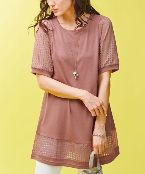 チュニック ヒンヤリ冷感シアーチェック切替チュニック|ZOZOTOWN |04