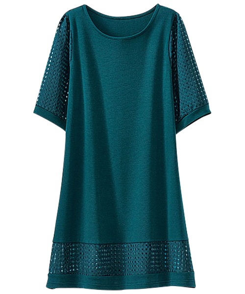チュニック ヒンヤリ冷感シアーチェック切替チュニック|ZOZOTOWN |03