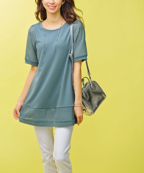チュニック ヒンヤリ冷感シアーチェック切替チュニック|ZOZOTOWN |08