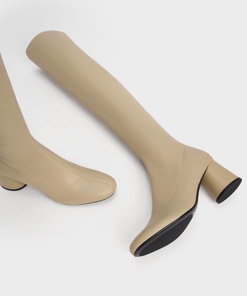 CHARLES ＆ KEITH ブーツ ブロックヒール サイハイブーツ