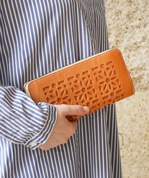 genten（ゲンテン） 財布 カットワーク ラウンド長財布 レディース