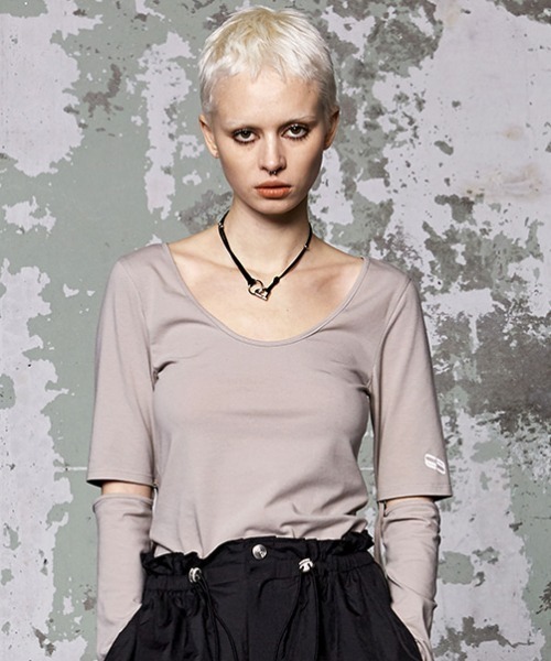 tシャツ A'GEM/9 × .kom「WOOALONG/ウアロン」Spin logo detachable slim T-shirt /デタッチャブ WOOALONG tシャツ A'GEM/9 × .kom「WOOALONG/ウアロン」Spin