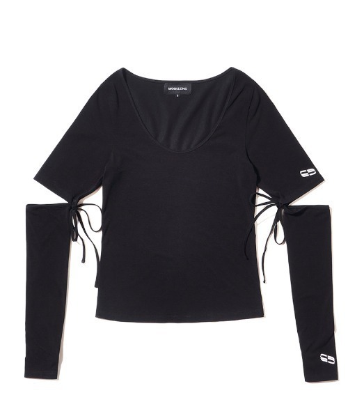tシャツ A'GEM/9 × .kom「WOOALONG/ウアロン」Spin logo detachable slim T-shirt /デタッチャブ