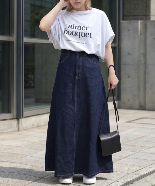 k*n様 ER Emma DENIM ブルーストレートデニム Emma（エマ） デニムスカート デニムバックプリーツスカート
