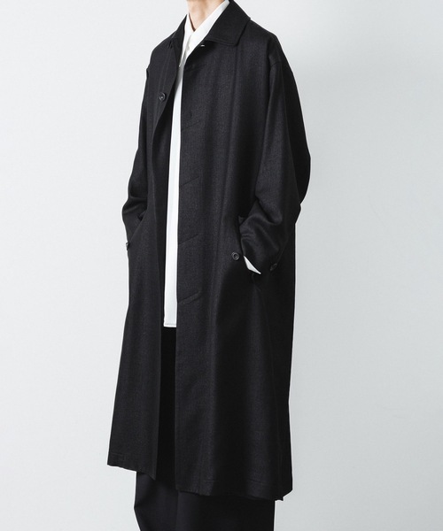 ステンカラーコート コート SLUB YARN BALMACAAN COAT メンズの画像