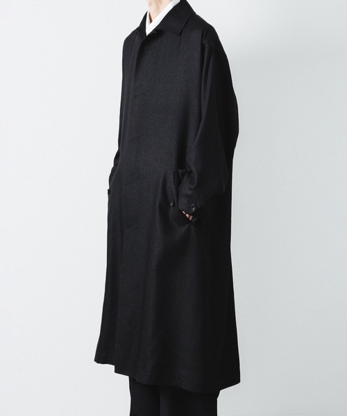 ステンカラーコート コート SLUB YARN BALMACAAN COAT メンズの画像