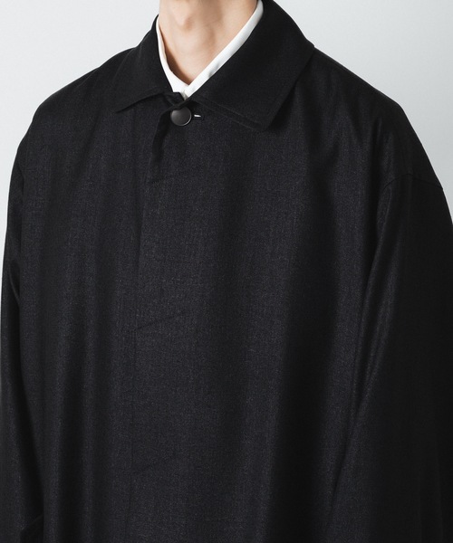 ステンカラーコート コート SLUB YARN BALMACAAN COAT メンズの画像