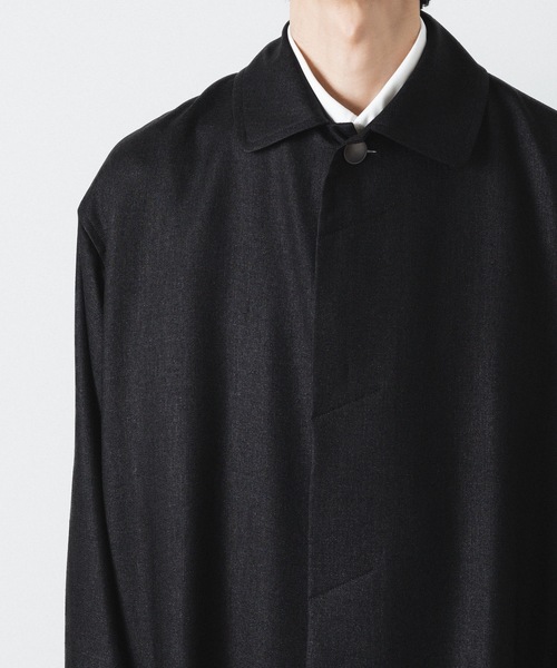 ステンカラーコート コート SLUB YARN BALMACAAN COAT メンズの画像