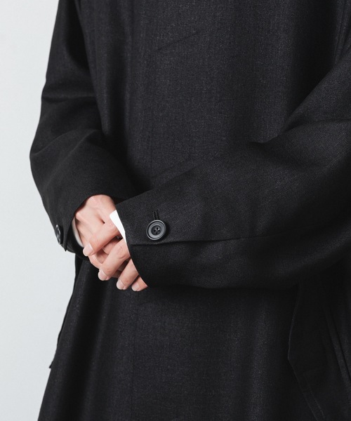 ステンカラーコート コート SLUB YARN BALMACAAN COAT メンズの画像