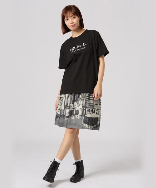 tシャツ 「ユニセックス」SEQ9 “3 rue du jour”ロゴTシャツ レディース メンズ agnes b. tシャツ 「ユニセックス」SEQ9 “3 rue du jour”ロゴT