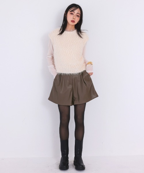 J731 新品未使用 M 38 ヴァレンティノ ショートパンツ レディース DONOBAN（ドノバン） パンツ レザーショートパンツ レディース