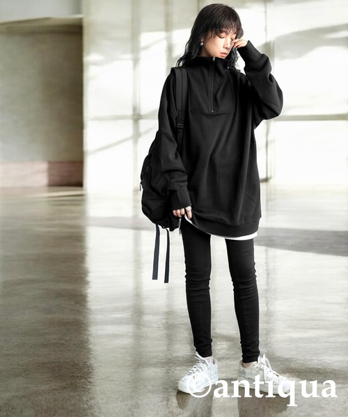 antiqua（アンティカ） トレーナー スウェット ハーフジッププル