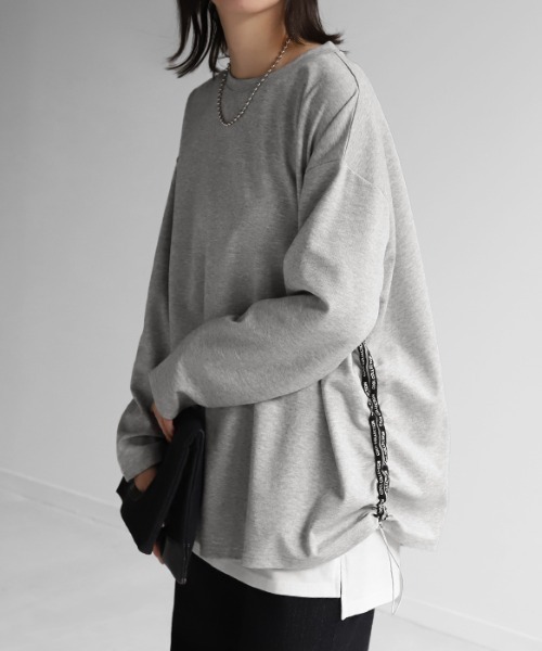 HUG.U tシャツ 裾ドロストロンTカットソー レディース