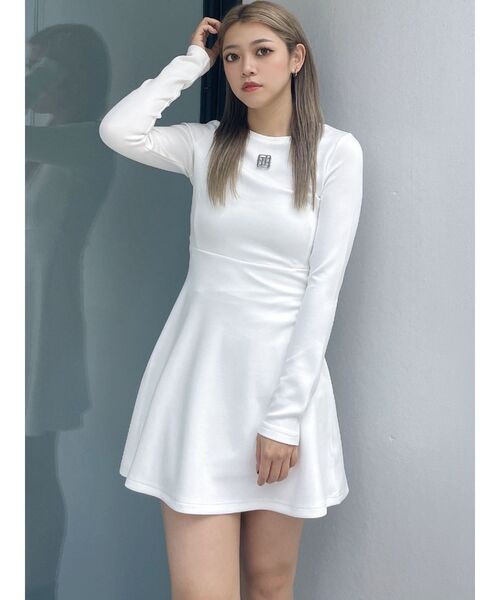 GYGYプレートタイトスウェットフレアワンピース GYDA ワンピース GYGYプレートタイトスウェットフレアワンピース