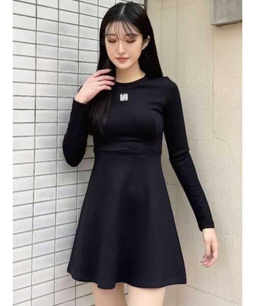GYGYプレートタイトスウェットフレアワンピース GYDA ワンピース GYGYプレートタイトスウェットフレアワンピース